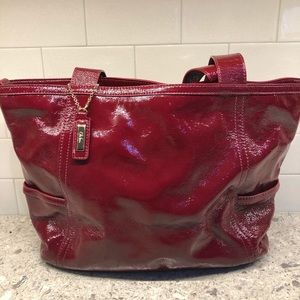 Cole Haan patent leather tote bag.
